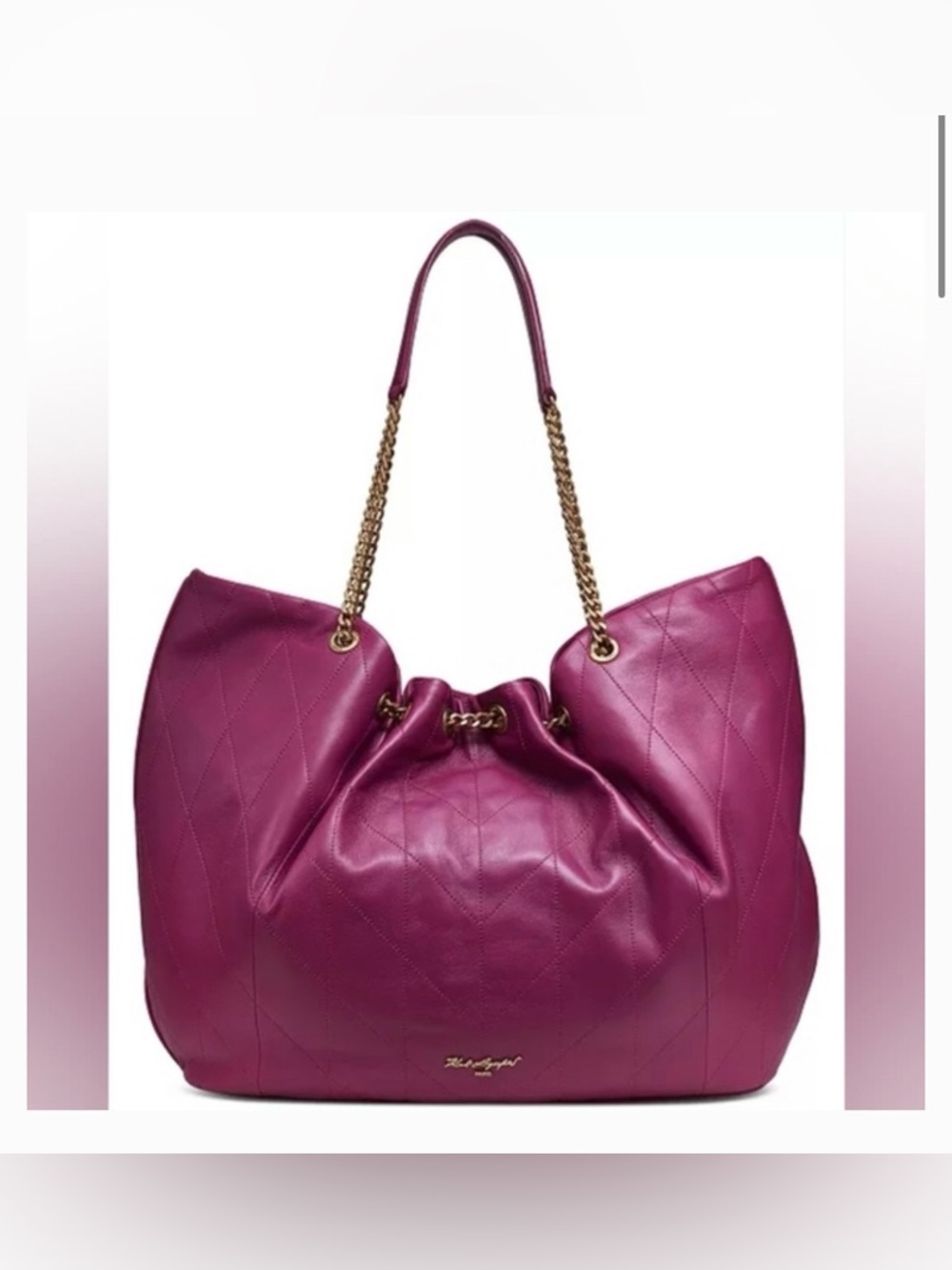 LAGERFELD ESTELLE TOTE PURPLE AND BLACK